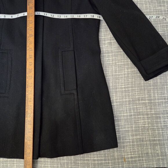 GAP Wool Blend Car Coat Women's MP Black Hidden Buttons Lined - Picture 6 of 11